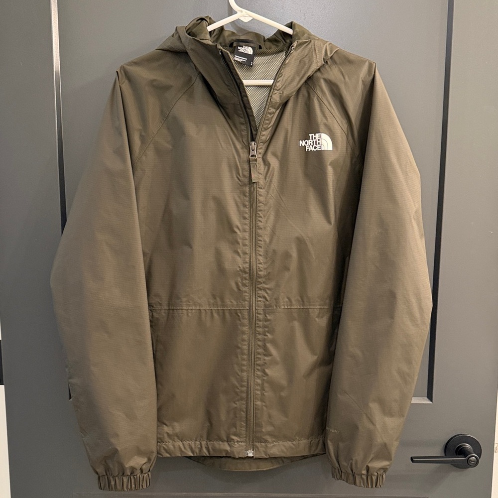 The North Face Olive Hooded Rain Jacket